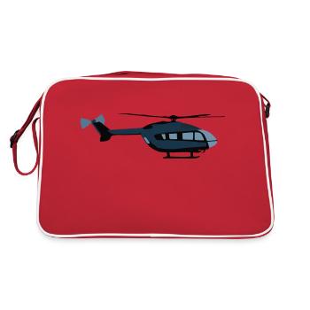 ec145 Hubschrauber Helicopter Helikopter Pilot - Retro Tasche - Rot/Weiß - Hinten