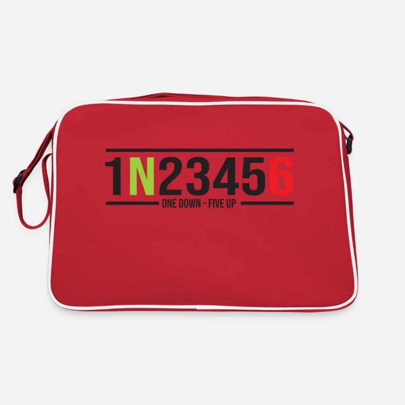Motorrad Gänge 1N23456 One Down-Five Up Retro Tasche