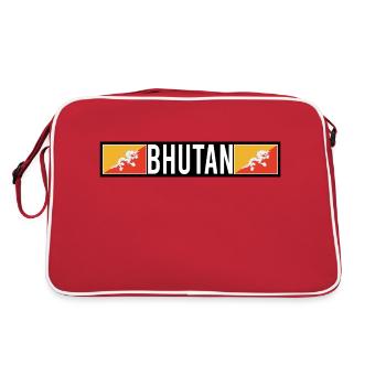Cadeau du drapeau du Bhoutan - Sac Retro - rouge/blanc - Dos