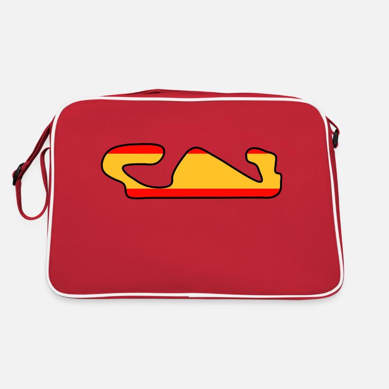Piste de course en Espagne - Sac Retro - rouge/blanc