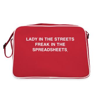 lady in the streets freak in the spreadsheets - Retro Bag - red/white - Back