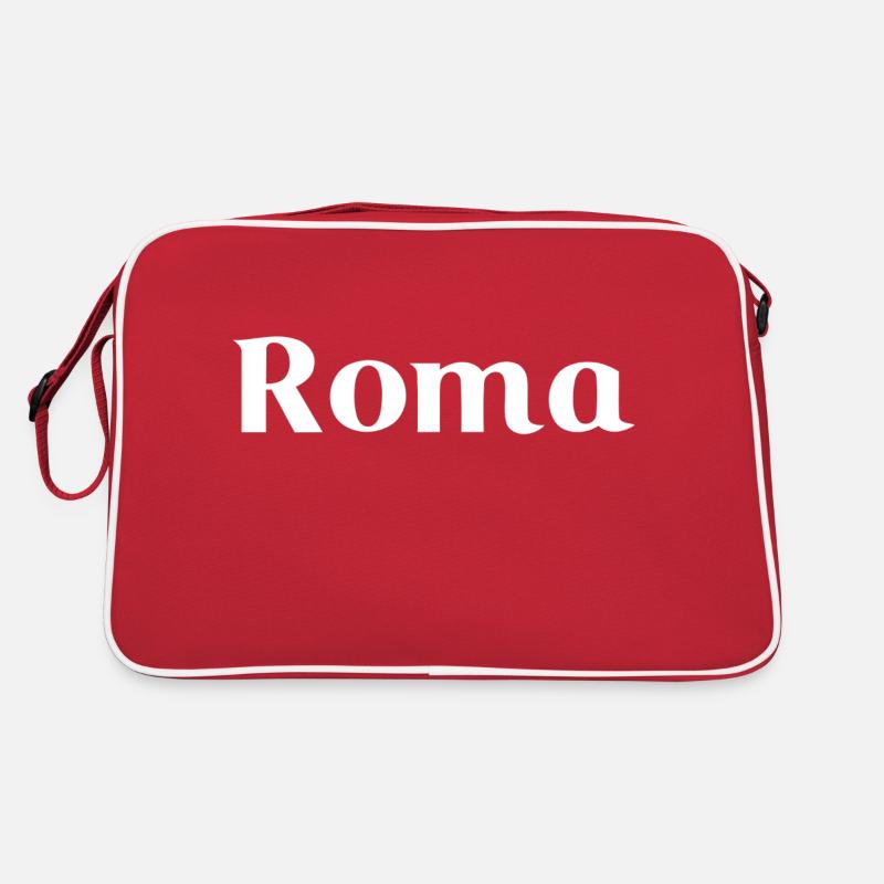 Roma - Écriture blanche - Sac Retro - rouge/blanc