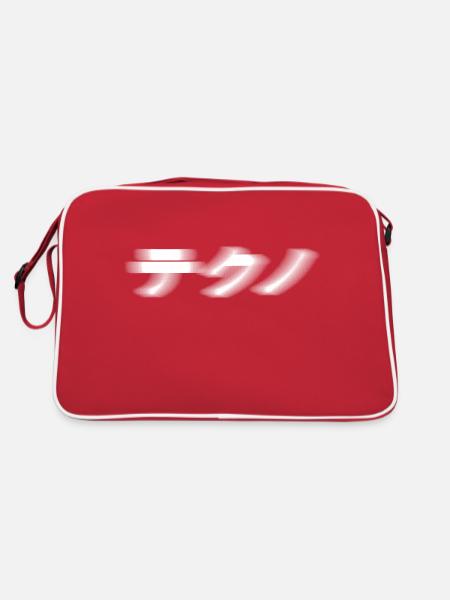 techno japanisch - Retro Tasche - Rot/Weiß - Hinten