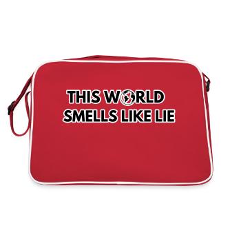 Ce monde sent le mensonge. - Sac Retro - rouge/blanc - Dos