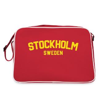 Stockholm, Suède - Sac Retro - rouge/blanc - Dos