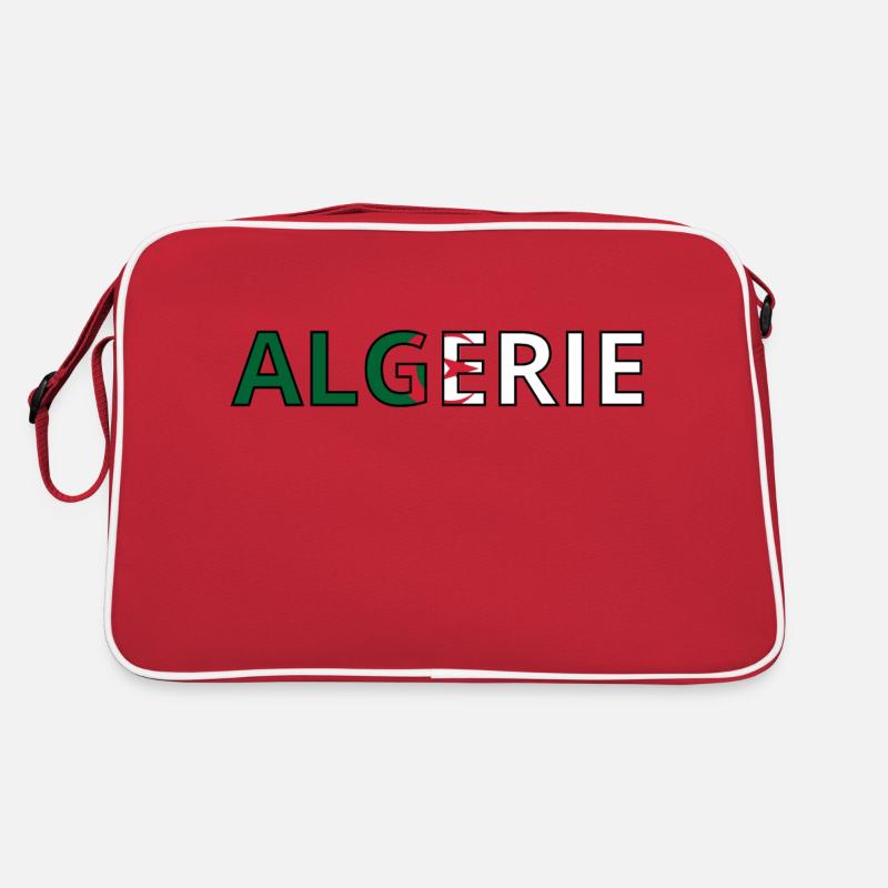 Algerische Flagge - Retro Tasche - Rot/Weiß