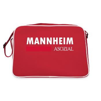 Mannheim Monnem Mannheimat - Retro Tasche - Rot/Weiß - Hinten