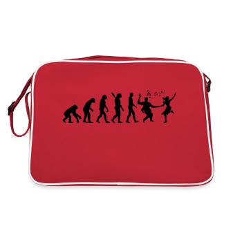 Darwin Evolution to Swing - Schwarz - Retro Tasche - Rot/Weiß - Hinten