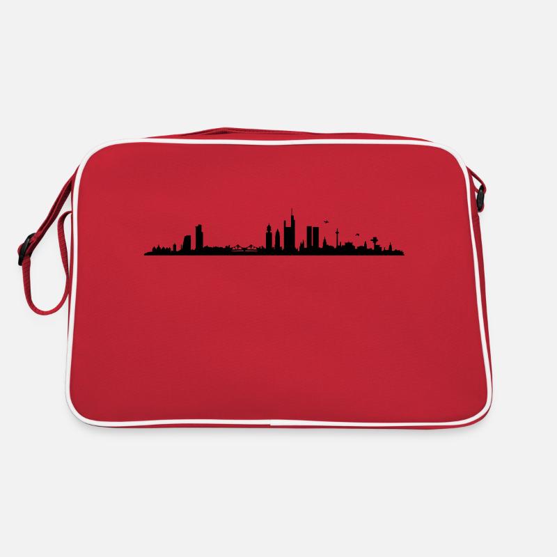 Skyline - Frankfurt - Retro Tasche - Rot/Weiß