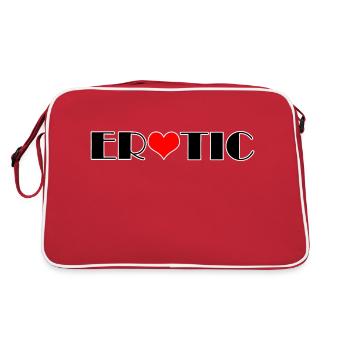 Erotic Text with a heart shape - Retro Bag - red/white - Back