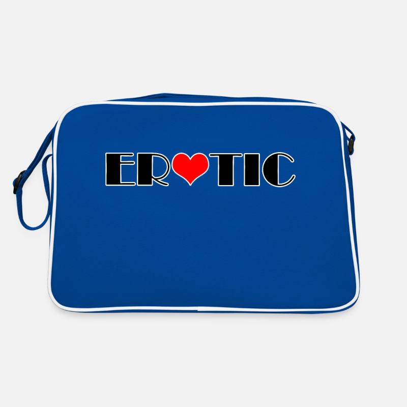 Erotic Text with a heart shape Retro Bag