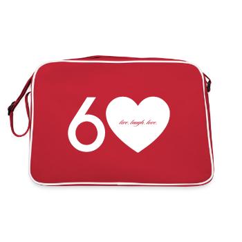 60 mit Herz - Retro Tasche - Rot/Weiß - Hinten