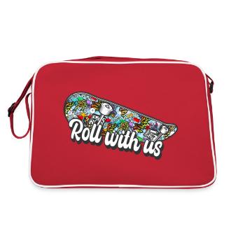 Skateboard skate hip hop - Retro Bag - red/white - Back
