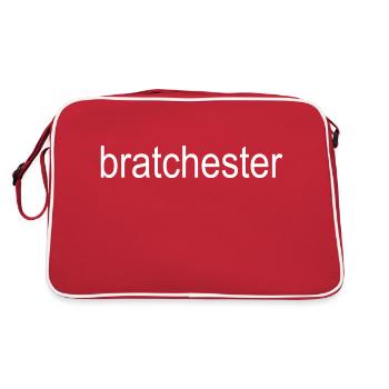 bratchester white text 5000 - Retro Bag - red/white - Back