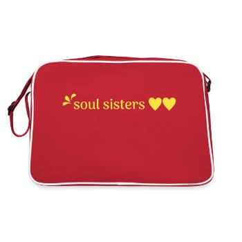 Freunde- Soul Sisters - Retro Tasche - Rot/Weiß - Hinten