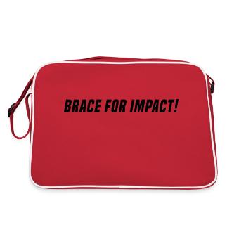 BRACE FOR IMPACT - black - Retro Tasche - Rot/Weiß - Hinten