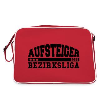 Aufsteiger 2025 Bezirksliga Aufstieg Fußball - Retro Tasche - Rot/Weiß - Hinten