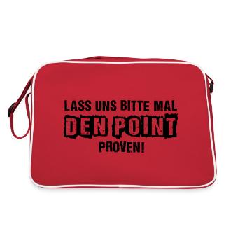 LASS UNS BITTE MAL DEN POINT PROVEN! - Retro Tasche - Rot/Weiß - Hinten