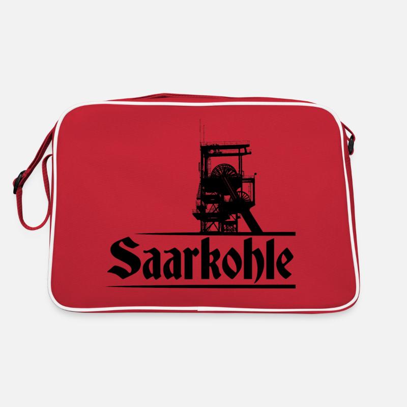 Saarkohle Zeche Saarland - Retro Tasche - Rot/Weiß