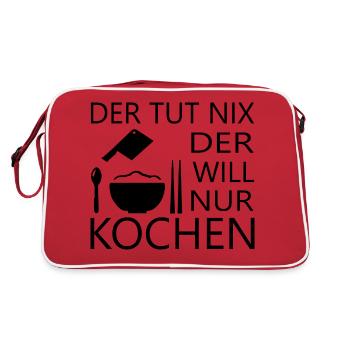 Koch kochen backen - Retro Tasche - Rot/Weiß - Hinten