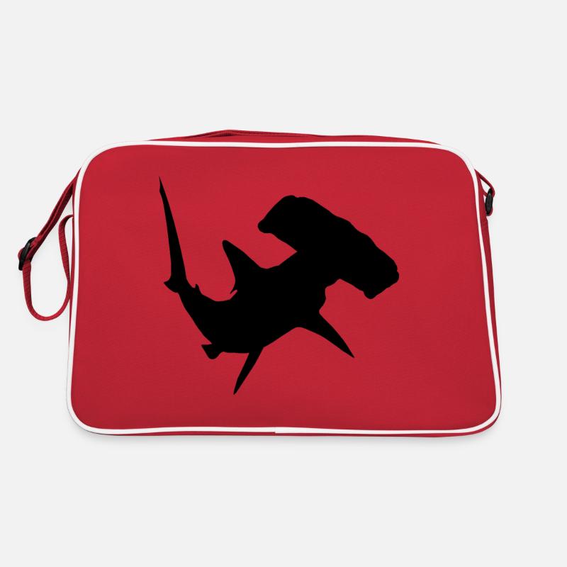 Silhouette avec un grand requin marteau Sac Retro