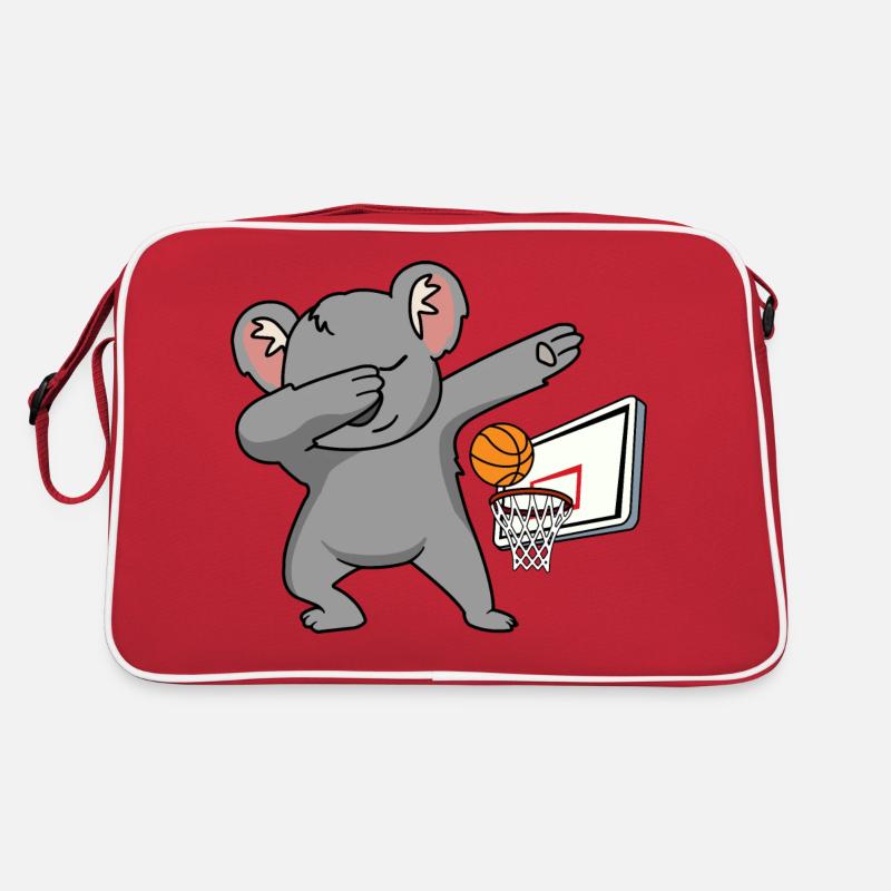 dab dabbing koala basketball downunder bball comic - Sac Retro - rouge/blanc