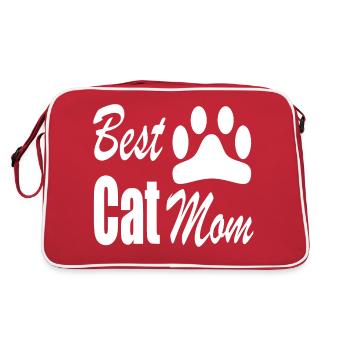 Best Cat Mom - Retro Bag - red/white - Back