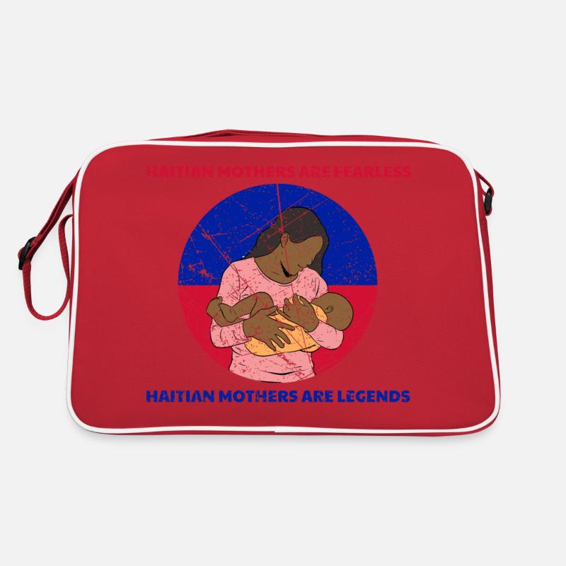 Haiti Haitian Flagge Mutter Kind I Geschenk Retro Tasche