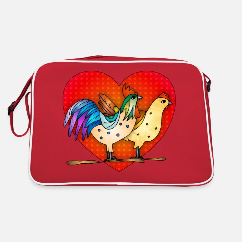 Hen and rooster Retro Bag