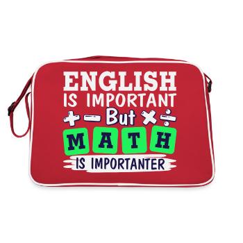 English is important, but math is importanter - Retro Bag - red/white - Back