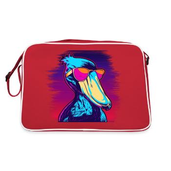 Shoebill Bird Ornithologist Forest I Gift - Retro Bag - red/white - Back
