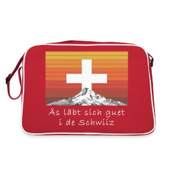 Äs läbt sich guet i de Schwiiz - Sac Retro - rouge/blanc - Dos