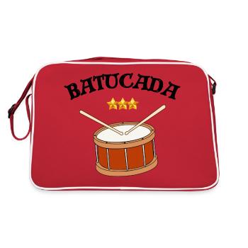batucada, percussion, tambour - Sac Retro - rouge/blanc - Dos
