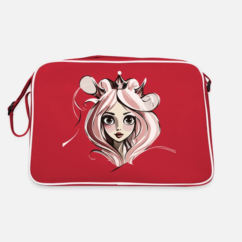 Visage de princesse - Sac Retro - rouge/blanc