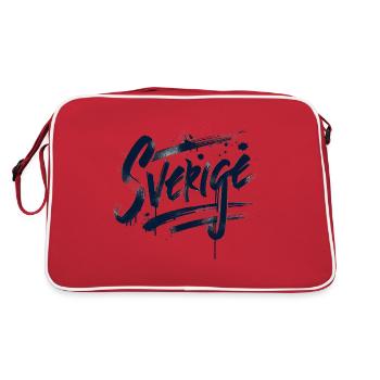 Sverige Sweden Schweden Lettering - Sac Retro - rouge/blanc - Dos