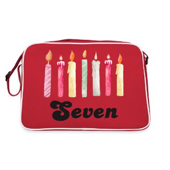 7e anniversaire bougie - Sac Retro - rouge/blanc - Dos