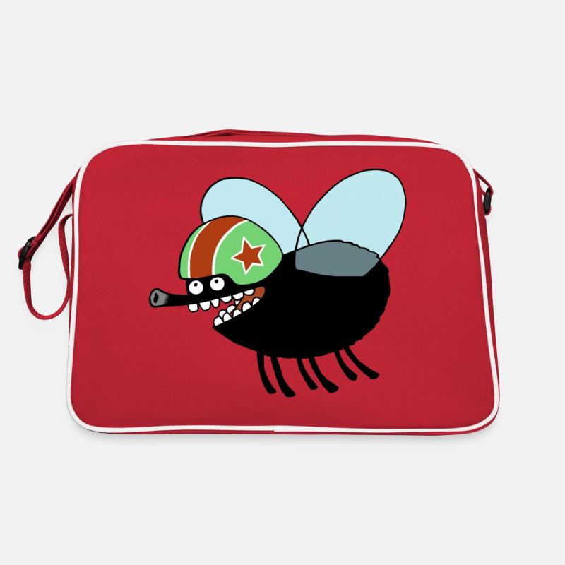 fliegende Fliege - Retro Tasche - Rot/Weiß