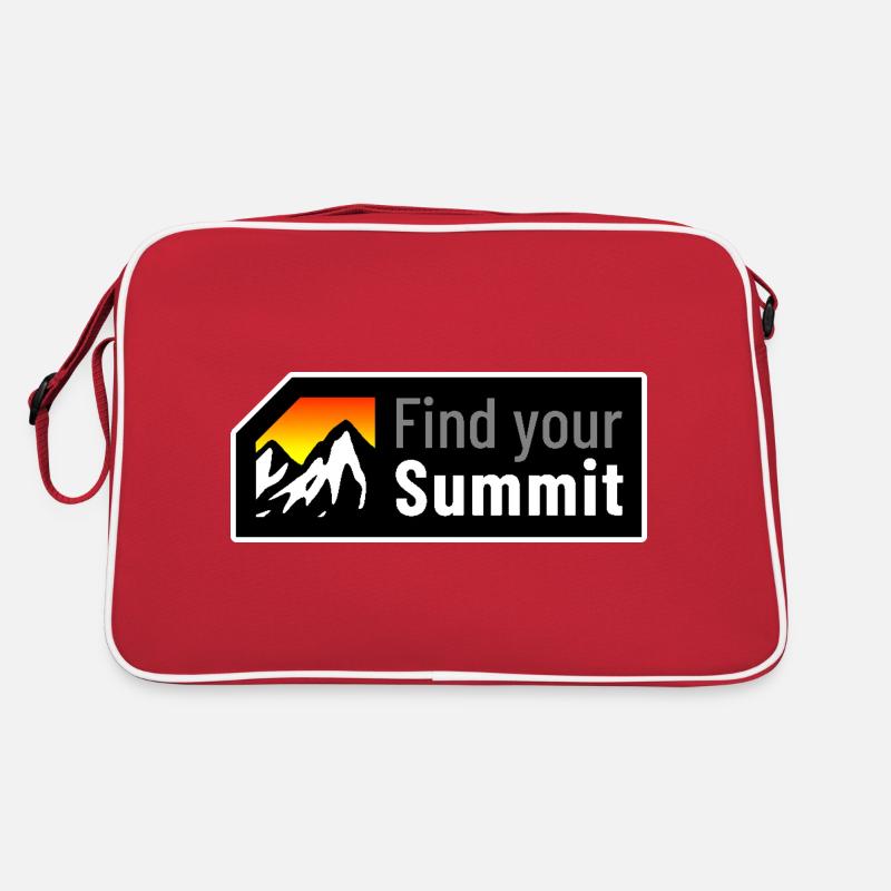 Find Your Summit - Retro Tasche - Rot/Weiß