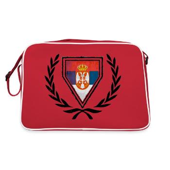 Manteau des bras de la Serbie (Serbie) - Sac Retro - rouge/blanc - Dos