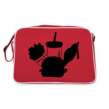 fast food menue eiscreme - Retro Tasche - Rot/Weiß - Hinten