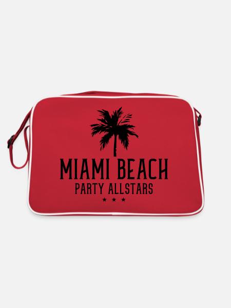 miami beach party allstars - Retro Tasche - Rot/Weiß - Hinten