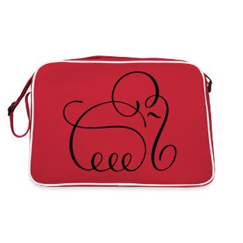 Pencil Line Art Éléphant - Sac Retro - rouge/blanc - Dos