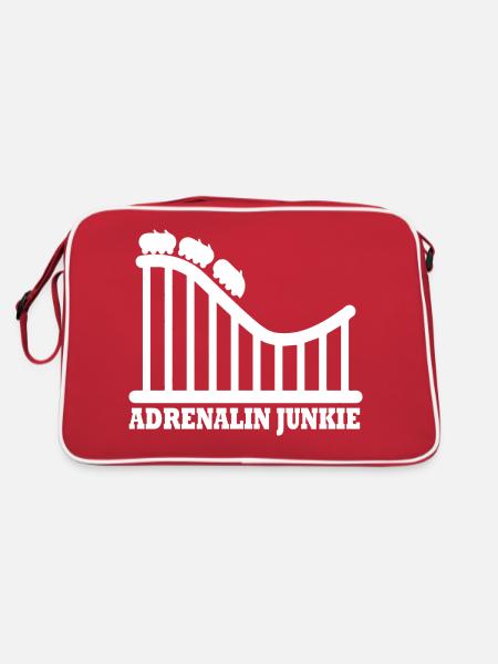 Rollercoaster Achterbahn Freizeitpark - Retro Tasche - Rot/Weiß - Hinten
