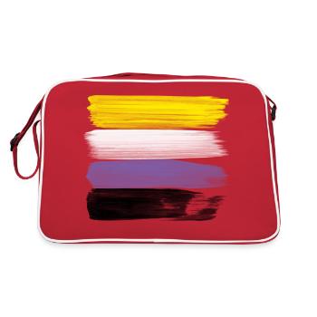 Non-Binary Pride Strokes - Retro Tasche - Rot/Weiß - Hinten