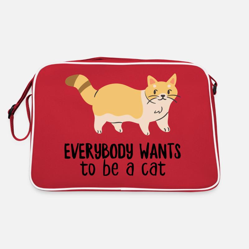 Jeder will eine Katze sein Retro Tasche