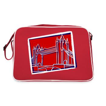 Tower Bridge Illustration - Retro Bag - red/white - Back
