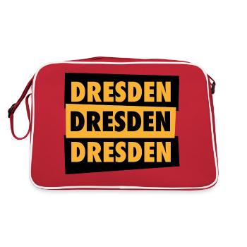 Dresden - Schriftzug - Ultras - Sachsen - Retro Tasche - Rot/Weiß - Hinten