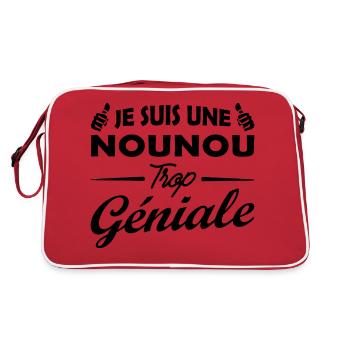 je suis une nounou géniale / humour nourrice - Sac Retro - rouge/blanc - Dos
