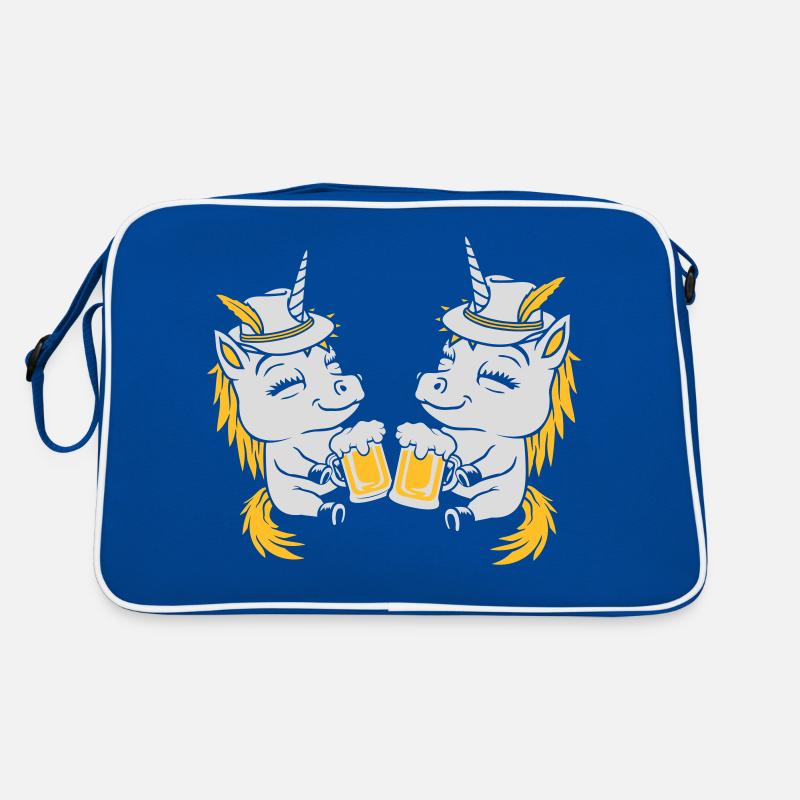 Bier Anstoßen Einhorn Team Retro Tasche