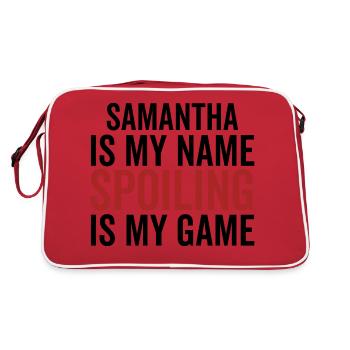 Samantha est mon nom Spoiling est mon jeu - Sac Retro - rouge/blanc - Dos